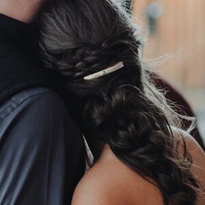 Turquoise and silver hair clip